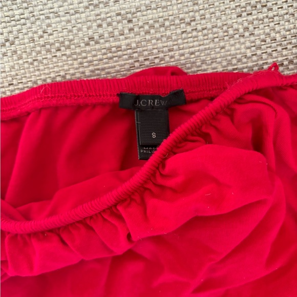 J. Crew Red Off-Shoulder Ruffle Bodysuit - Picture 2 of 4